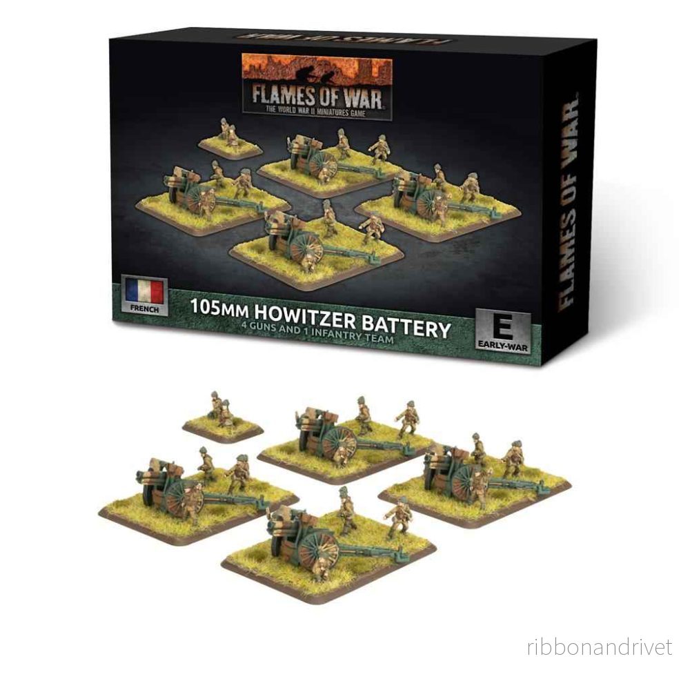 Flames of War – 105mm Haubits Batteri (x4 kanoner) Flames of War – 105mm Haubits Batteri (x4 kanoner)