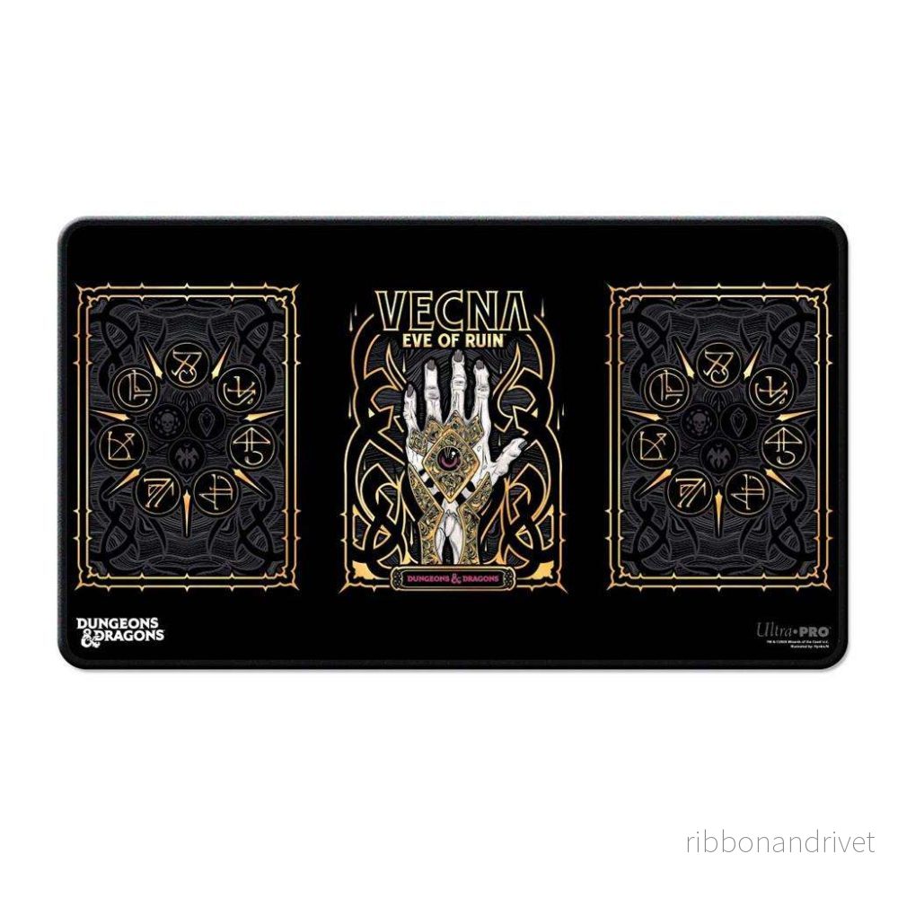 UP – Vecna Eve of Ruin Svart Stitched Playmat för Dungeons & Dragons