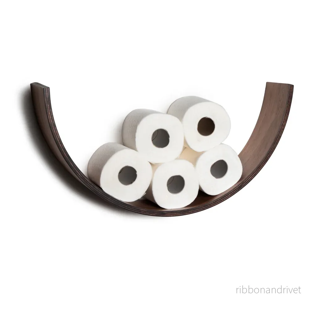 Handgjord Toalettpappershållare i Trä, 6 olika färger - Smile - Bild 3