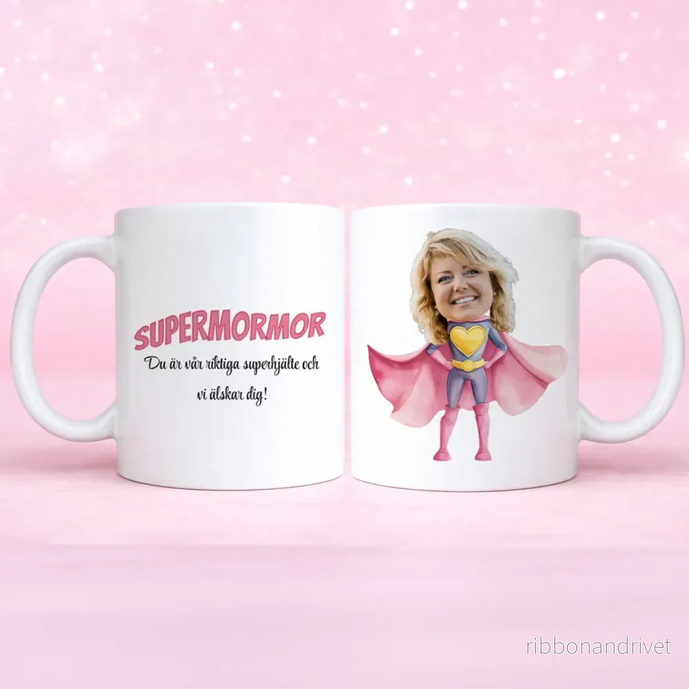 Supermormor/farmor | Ansikte | Personlig mugg - Bild 2