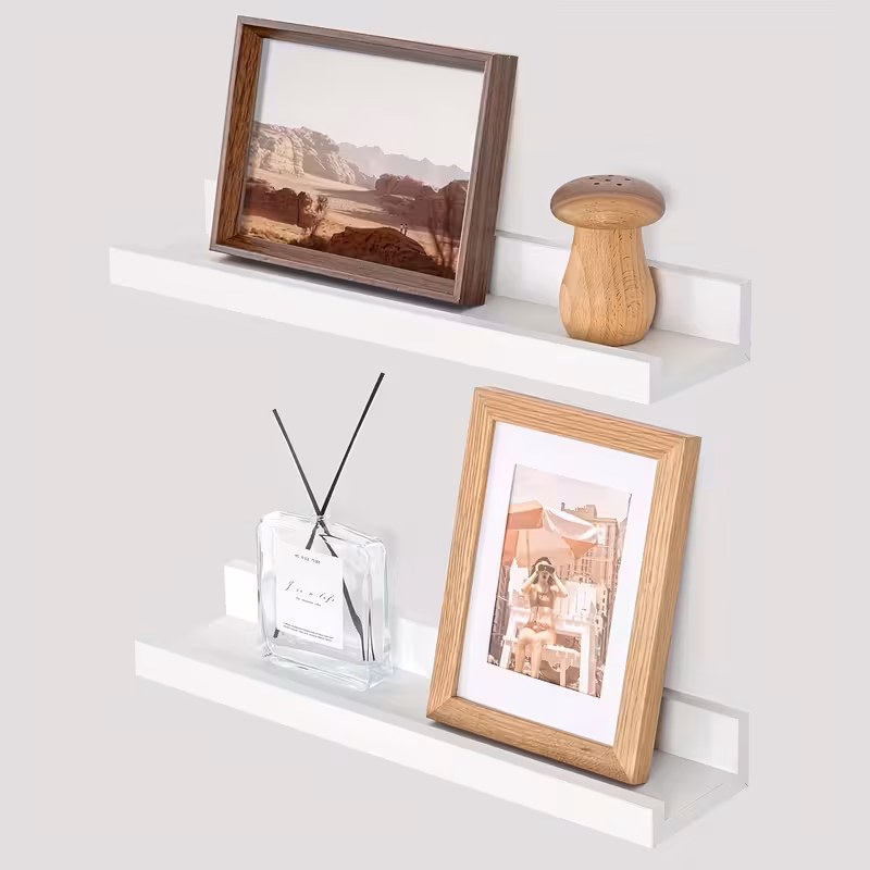 2-Pack Vägghylla i valnötsträ - 30x10 cm - Bild 3