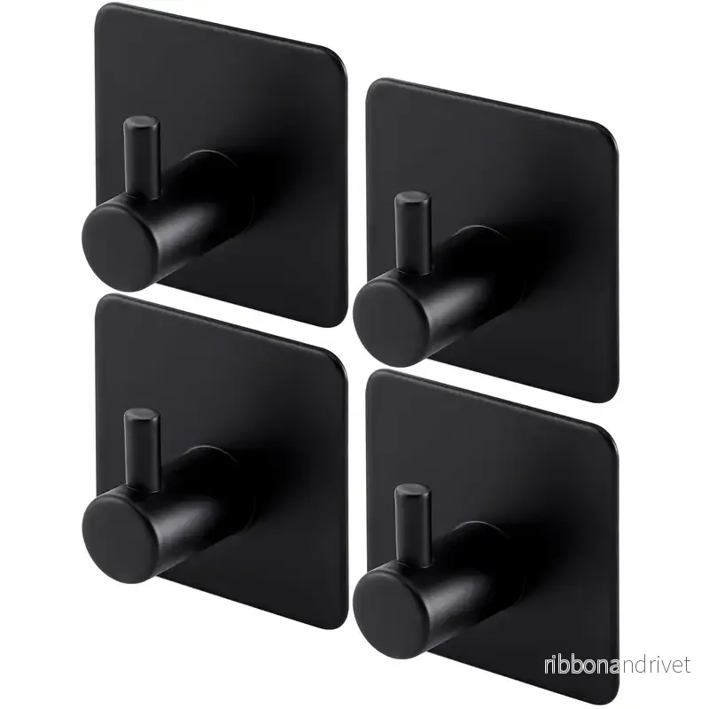Självhäftande Stilren Handdukskrok 4-Pack I Rostfritt stål Självhäftande Stilren Handdukskrok 4-Pack I Rostfritt stål