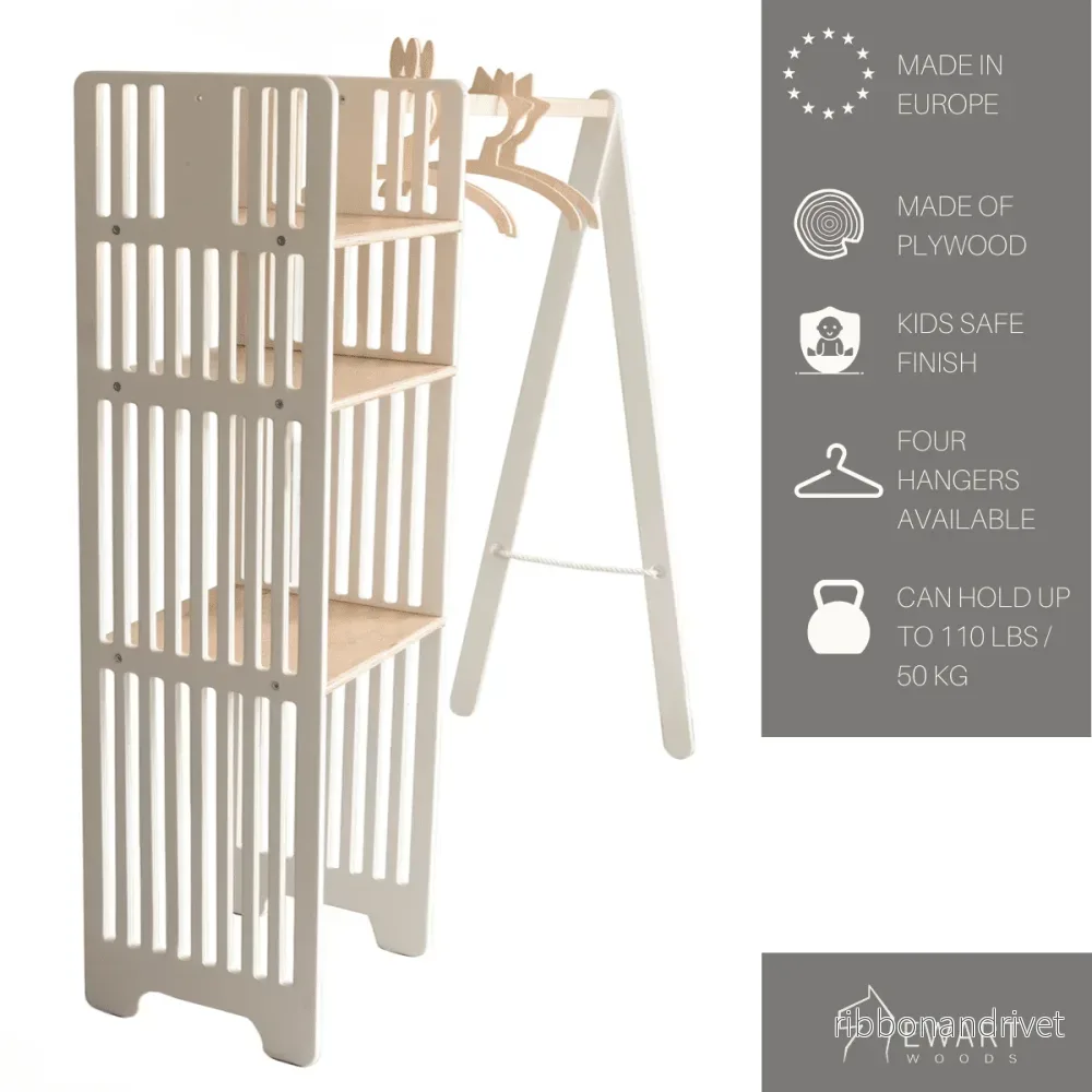 Klädställ i trä för barn - Bild 2