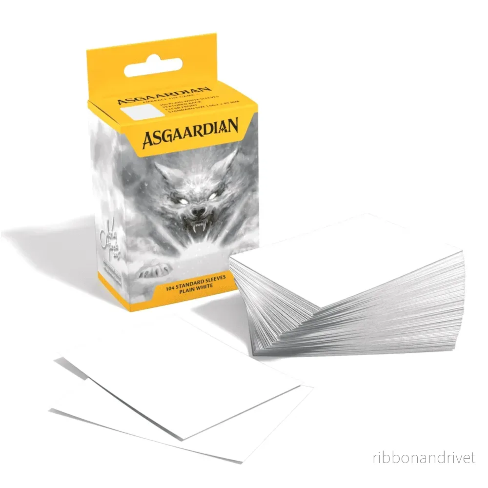 Asgaardian Sleeves – Enfärgade vita standardkortsfodral i perfekt storlek Asgaardian Sleeves – Enfärgade vita standardkortsfodral i perfekt storlek