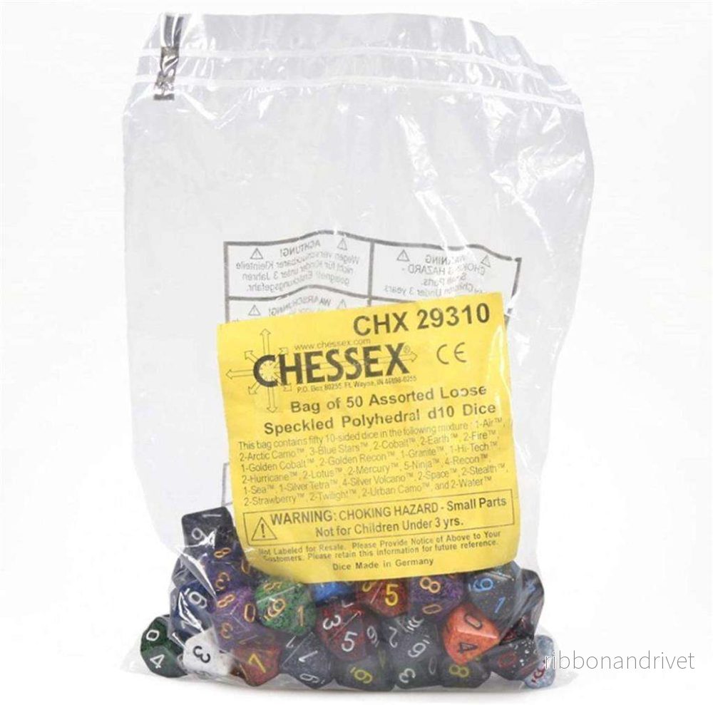 Chessex Speckled 50-pack Polyhedral d10 Dice