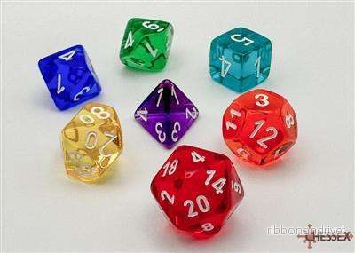 Chessex Prism Translucent Polyhedral 7-Die Set
