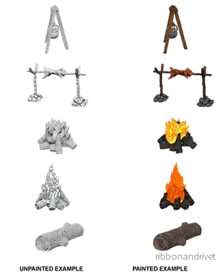 Wizkids Deep Cuts Omålade Miniatyrer: Lägereld & Sittande Stock Wizkids Deep Cuts Omålade Miniatyrer: Lägereld & Sittande Stock