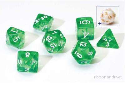 Sirius Dice – Genomskinliga Gröna Resin Tärningar