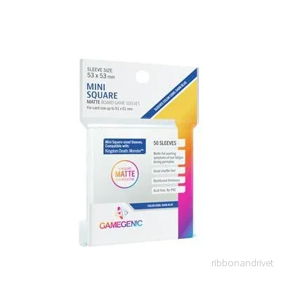 Gamegenic - MATTE Mini Square-Sized Sleeves 53 x 53 mm - Clear (50 Sleeves) - Bild 2