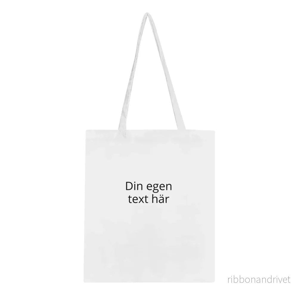 Klassisk tygkasse med ditt eget tryck, finns i olika färger Klassisk tygkasse med ditt eget tryck, finns i olika färger