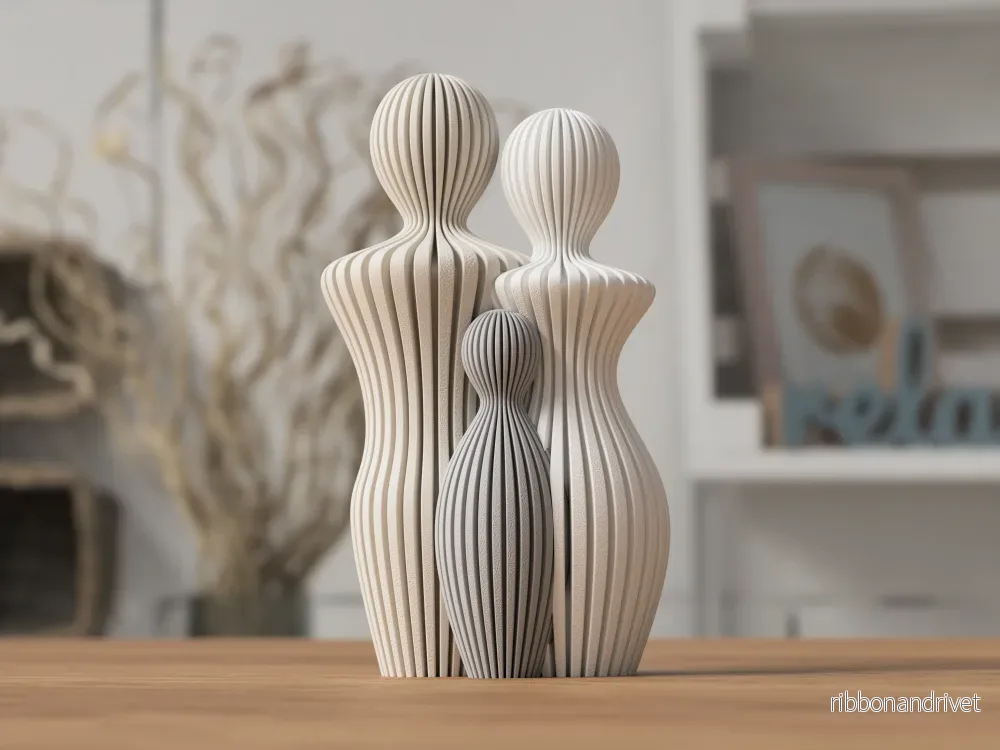 Familjeskulptur med 1 barn Familjeskulptur med 1 barn