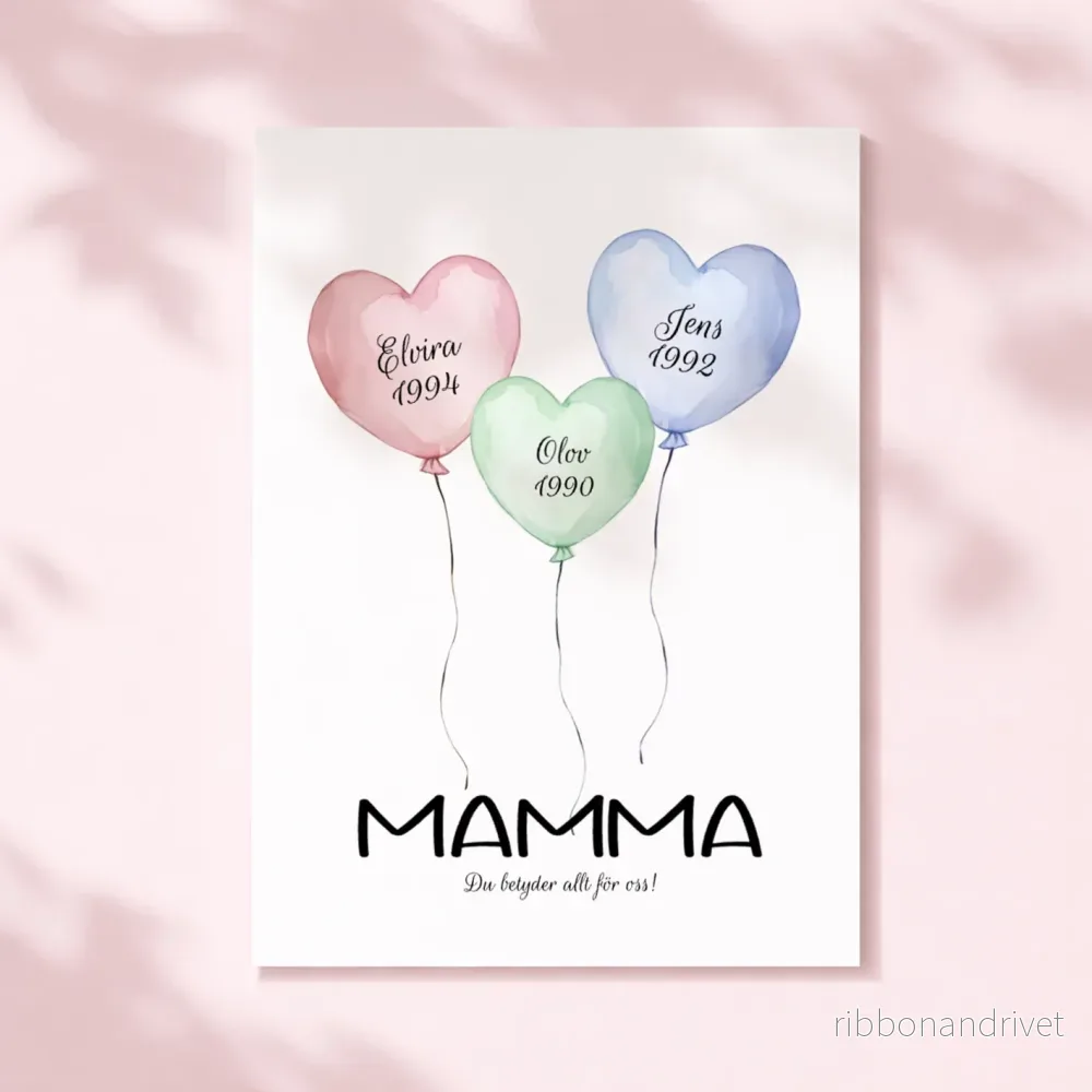 Ballonger | Till mamma | Personlig poster Ballonger | Till mamma | Personlig poster