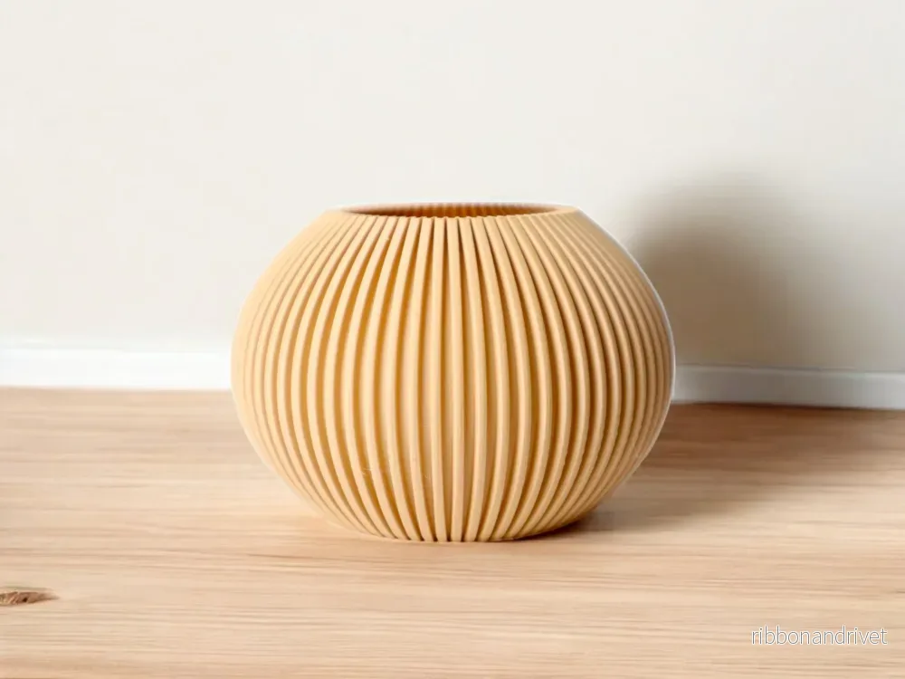 Pleated Round Vase