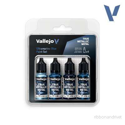Vallejo True Metallic Metal Ultramarine Blue Paint Set (4) Vallejo True Metallic Metal Ultramarine Blue Paint Set (4)