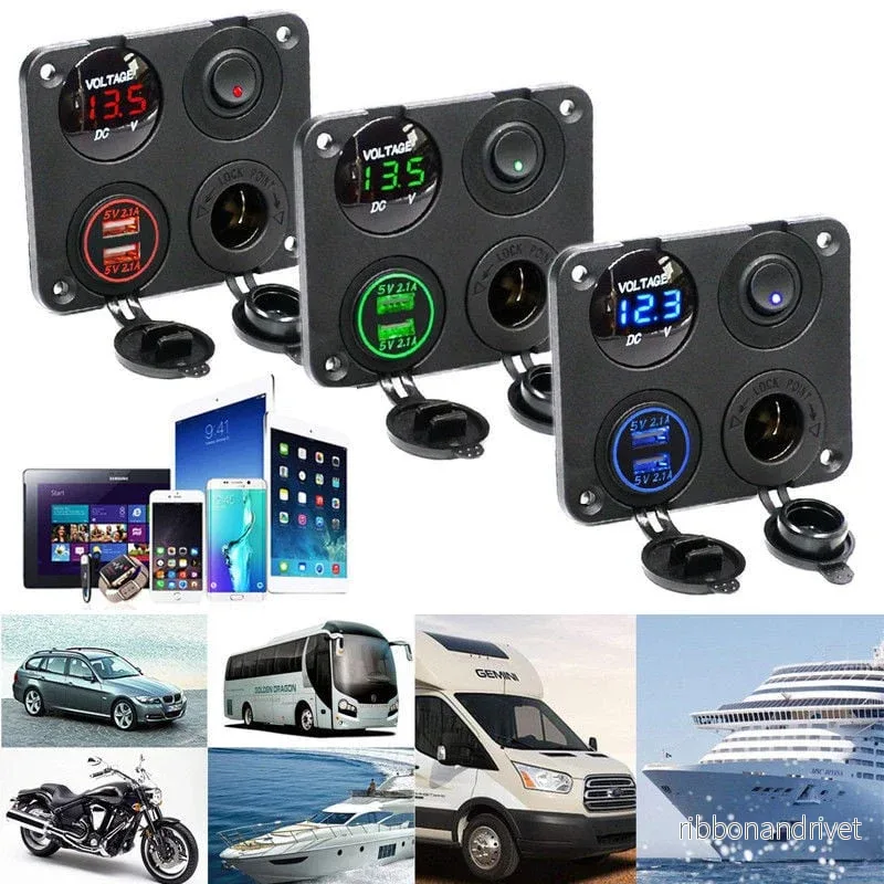 Kapsling för 12V USB-laddare och uttagspanel Kapsling för 12V USB-laddare och uttagspanel