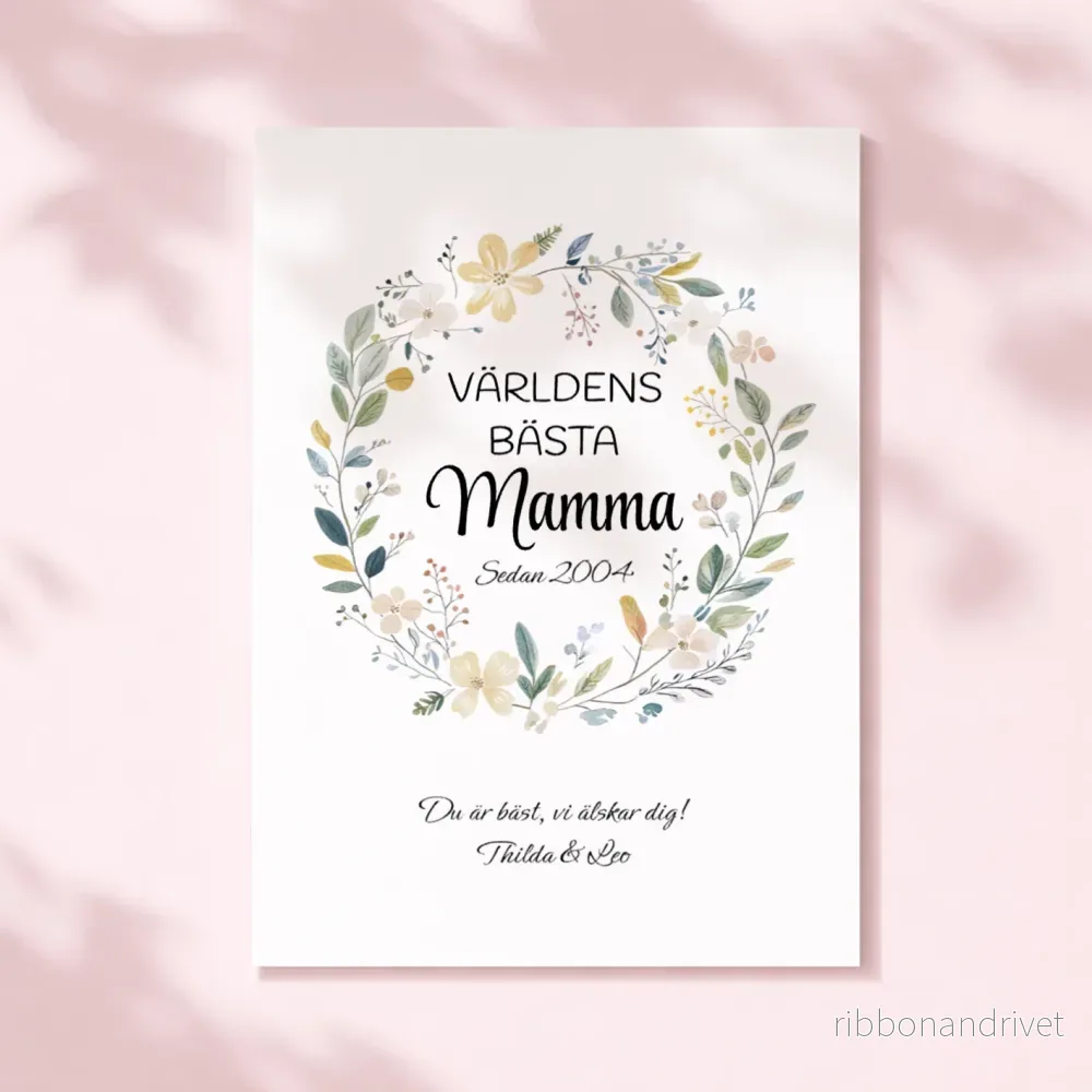 Världens bästa mamma | Poster med text Världens bästa mamma | Poster med text