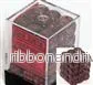 Chessex Translucent 12mm d6 med Pips Tärningsblock (36 Tärningar) - Rök med Röd - Bild 2