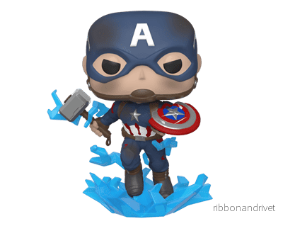 Funko POP Endgame - Captain America med trasig sköld & Mjolnir Figurin - Bild 2