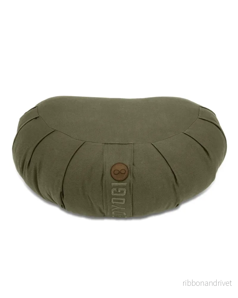 Calm Crescent Meditation Cushion – Dark Olive Calm Crescent Meditation Cushion – Dark Olive