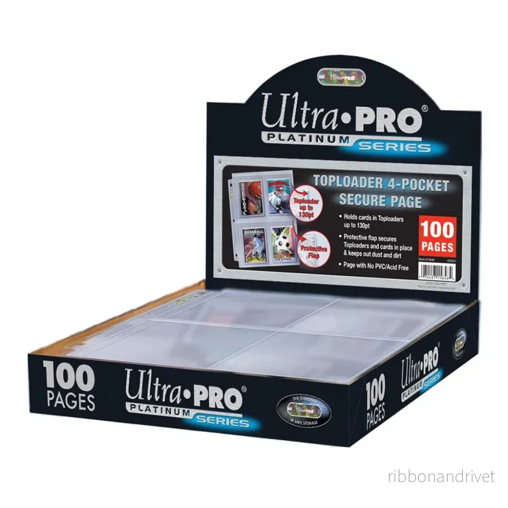 UP – 4-Pocket Secure Platinum Page för Toploaders (100 Sidor) UP – 4-Pocket Secure Platinum Page för Toploaders (100 Sidor)