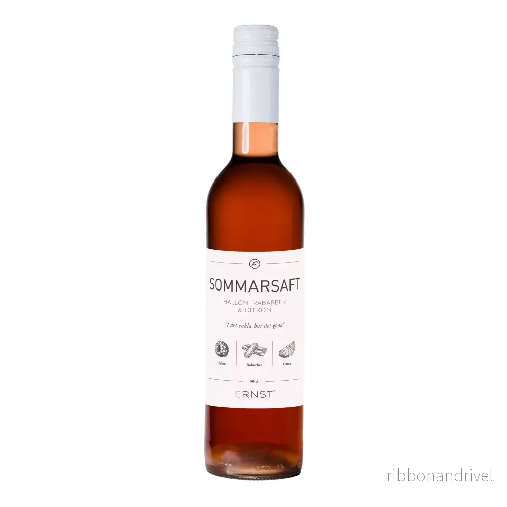 SOMMARSAFT ERNST Saft med smak av hallon, rabarber och citron