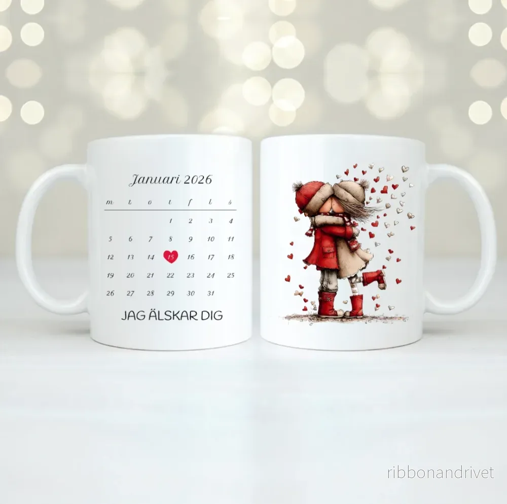 Kalender & kärlekspar | Personlig mugg Kalender & kärlekspar | Personlig mugg