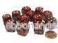 Chessex 16mm d6 med pips Dice Blocks (12 Dice) - Vortex Burgundy m/guld - Bild 2