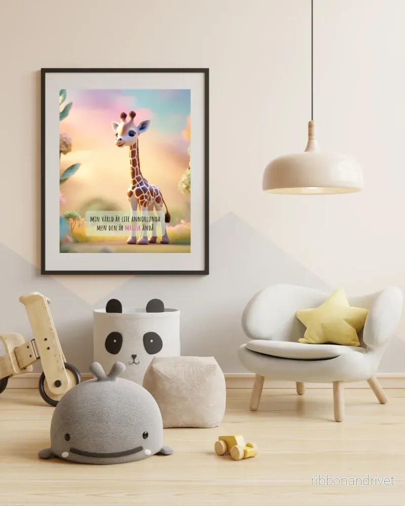 Poster – Giraff – Min värld är lite annorlunda men den är magisk ändå Poster – Giraff – Min värld är lite annorlunda men den är magisk ändå