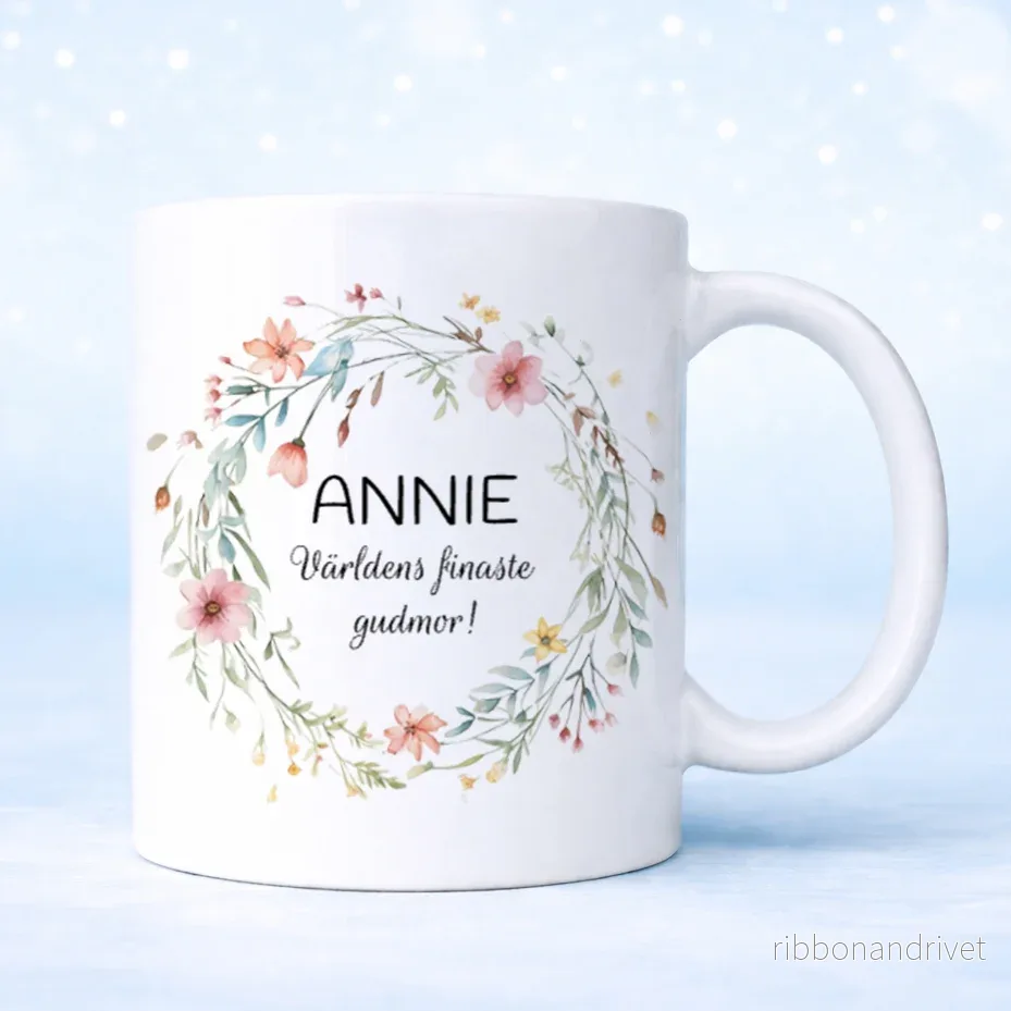 Vilda blommor | Gudmor & gudfar | Personlig mugg Vilda blommor | Gudmor & gudfar | Personlig mugg