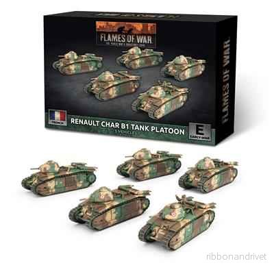 Flames of War - Renault Char B1 bis Stridsvagnspluton (5 Plastmodeller) - Bild 2