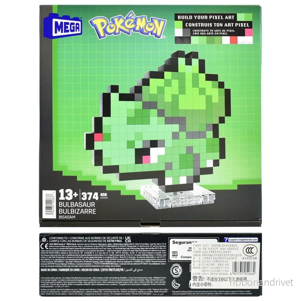 Mega Pokémon Pixel Art Bulbasaur [Importetikett på produkten]
