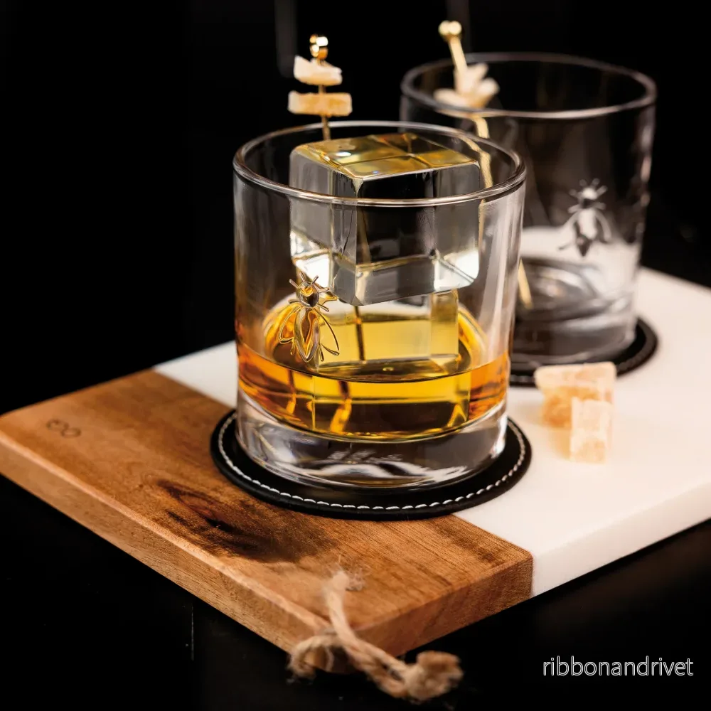 La Rochère Whiskeyglas 4 st, 300 ml- La Rochère Abeille La Rochère Whiskeyglas 4 st, 300 ml- La Rochère Abeille