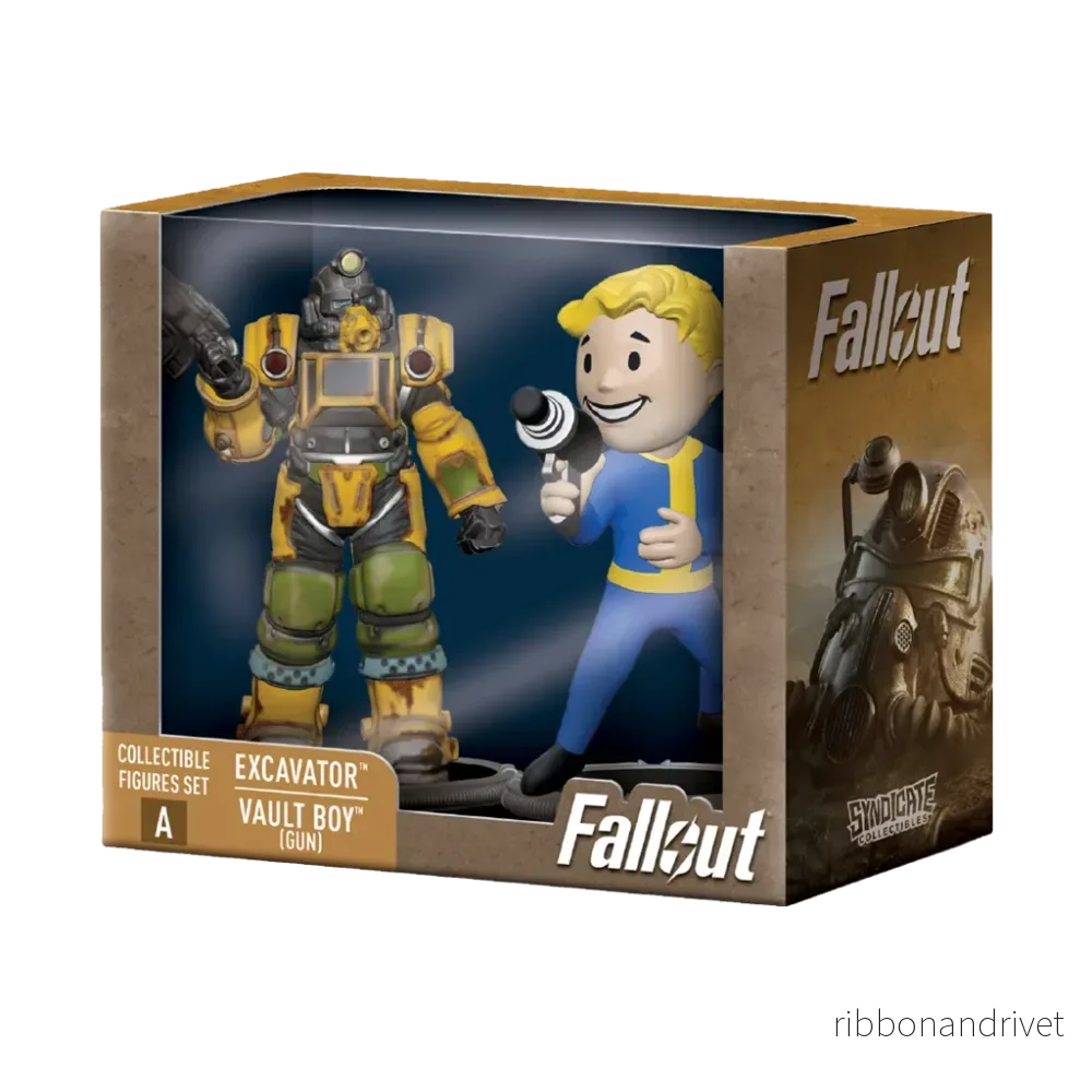 Fallout Samlarfigurer Set: Grävmaskin & Vault Boy (Gun) Fallout Samlarfigurer Set: Grävmaskin & Vault Boy (Gun)