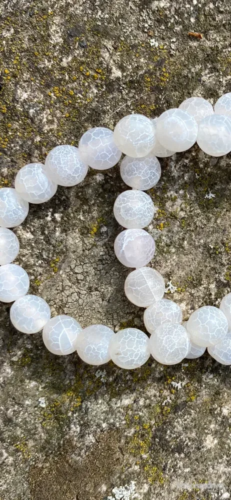 Frostad Vit Agat Armband Frostad Vit Agat Armband
