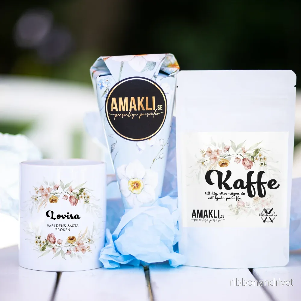 Presentpaket till Mamma | Mugg, kaffe & chokladstrut Presentpaket till Mamma | Mugg, kaffe & chokladstrut