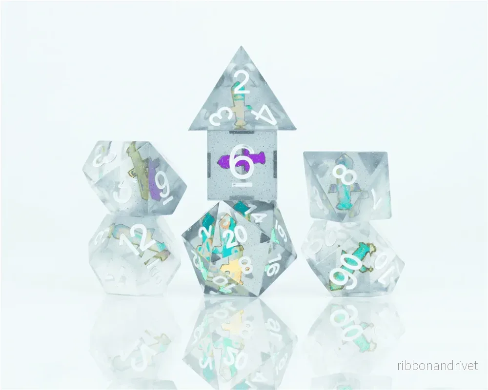 Sirius Dice – Sharp Dagger Dice Set – 7 Polyhedral Dice