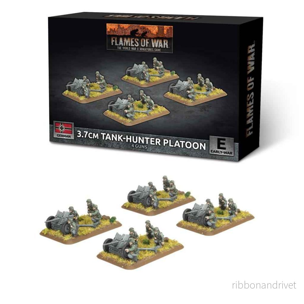 Flames of War – 3,7 cm Tankjägarpluton (Tidigt) (4 plastkanoner) Flames of War – 3,7 cm Tankjägarpluton (Tidigt) (4 plastkanoner)