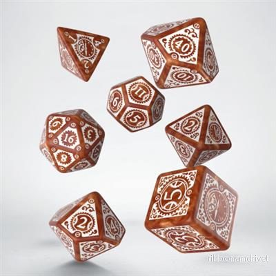 Steampunk Clockwork Karamell & Vit Tärningsset (7)