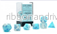 Gemini Polyhedral Pearl Turquoise-White/Blue Luminary 7-Die Set - Bild 2