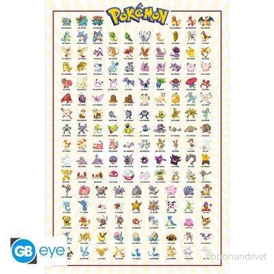 POKEMON – Poster Maxi 91.5×61 – Kanto 151 English POKEMON – Poster Maxi 91.5×61 – Kanto 151 English