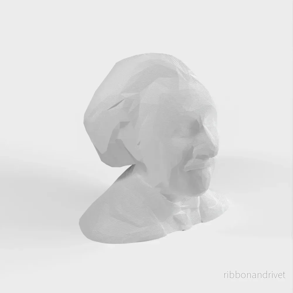 Låg poly Albert Einstein byst/skulptur Låg poly Albert Einstein byst/skulptur