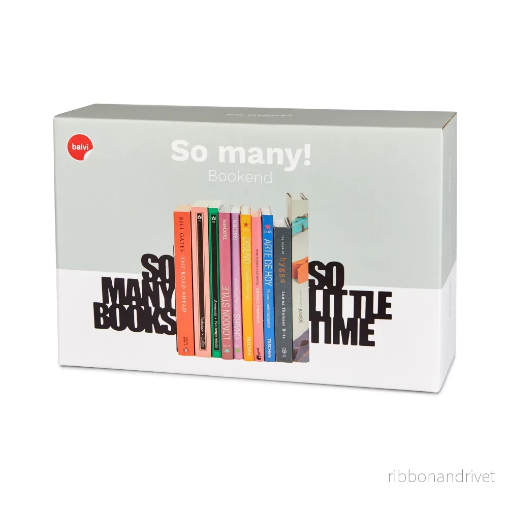 Bokstöd i metall – So Many Books (Svart) Bokstöd i metall – So Many Books (Svart)