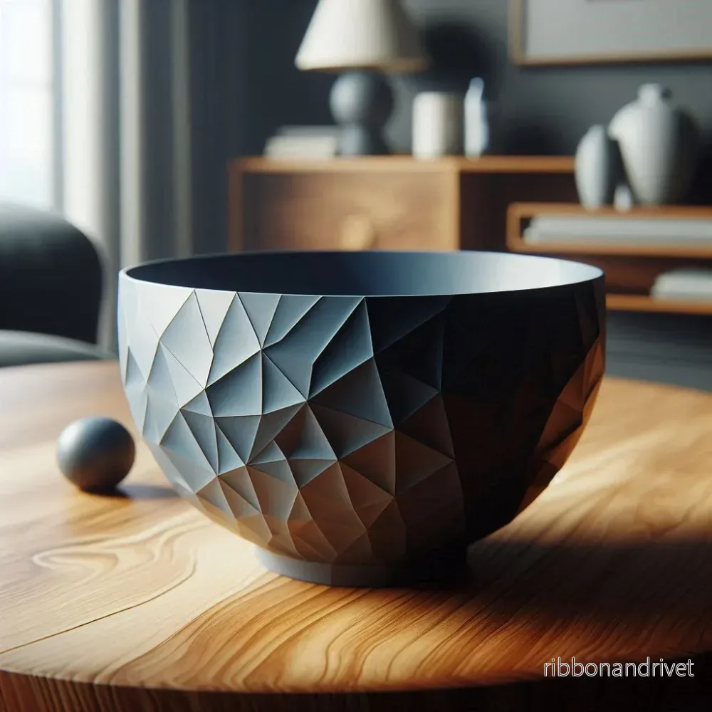 Stor low poly skål med fot - Bild 2
