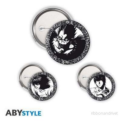 Death Note – Badge Pack – Light, L & Ryuk Death Note – Badge Pack – Light, L & Ryuk