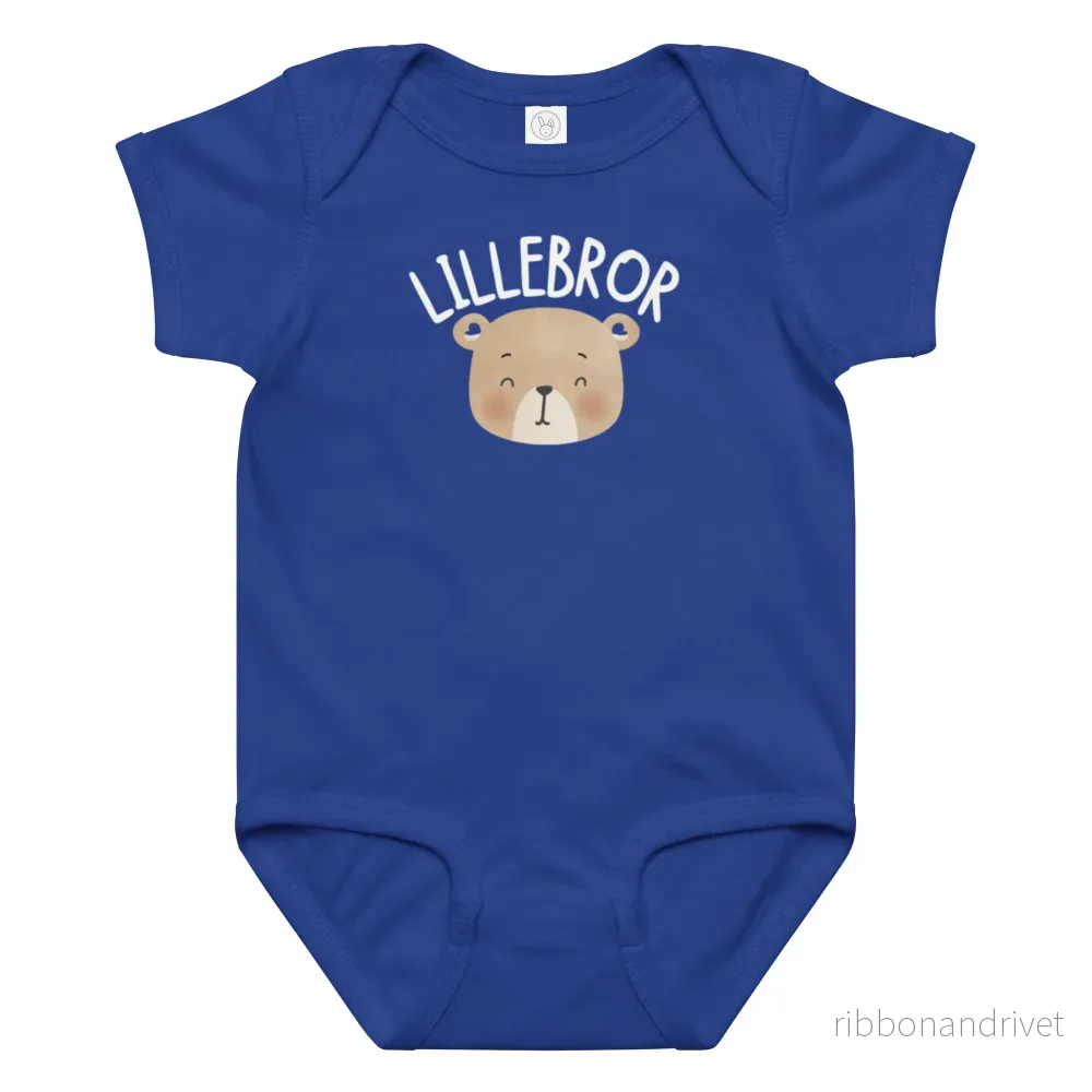 Lillebror Body - Teddy (vit text)