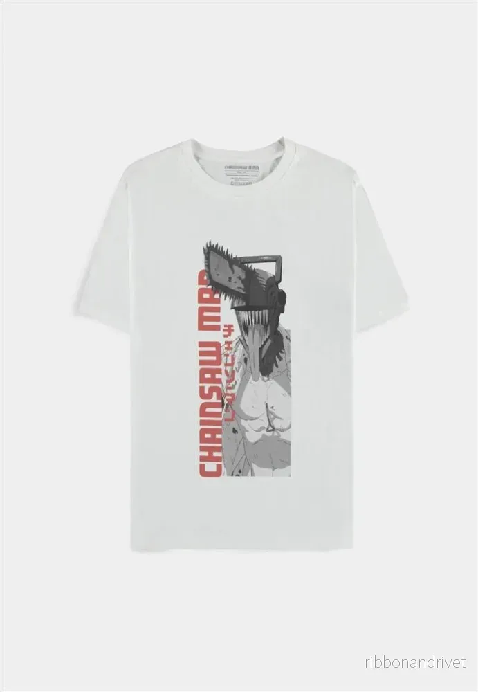 Chainsaw Man herr-T-shirt kortärmad – Denji mitt i förvandlingen, L Chainsaw Man herr-T-shirt kortärmad – Denji mitt i förvandlingen, L
