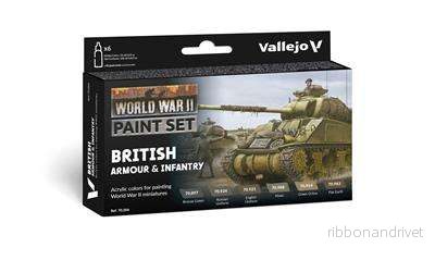 Vallejo - Model Color / Andra Världskriget / 6 färger set - Brittisk Pansar och Infanteri 18 ml - Bild 2