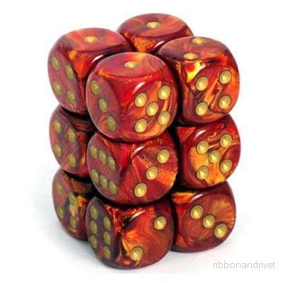 Chessex 16mm d6 med pips Dice Blocks (12 tärningar) – Scarab Scarlet med guld Chessex 16mm d6 med pips Dice Blocks (12 tärningar) – Scarab Scarlet med guld