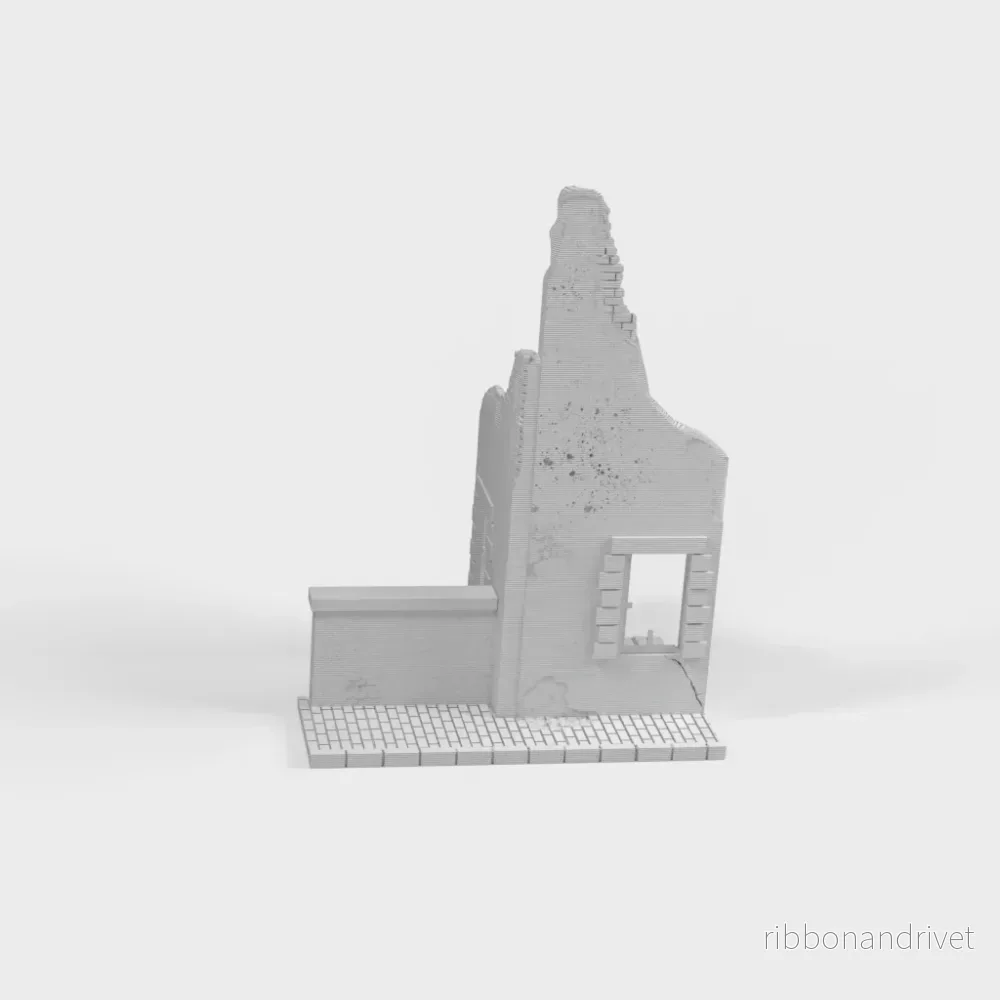 Förstörd byggnad för WW2-diorama och krigsspel - Bild 2