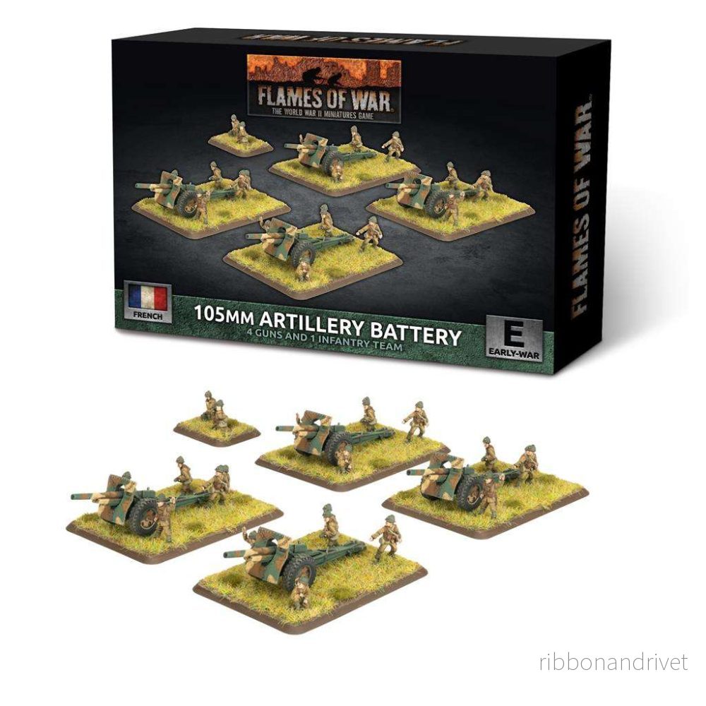 Flames of War - 105mm Artillery Battery (x4 guns)